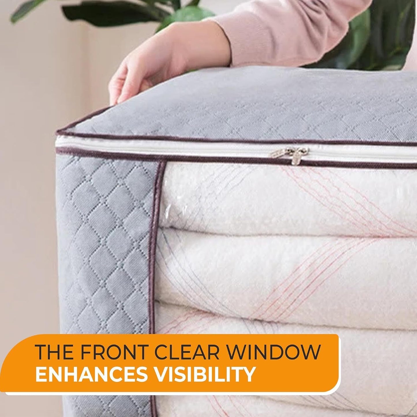 4Pack Clothes Storage Bags Zipped Organizer Underbed Wardrobe Cube Closet Boxes