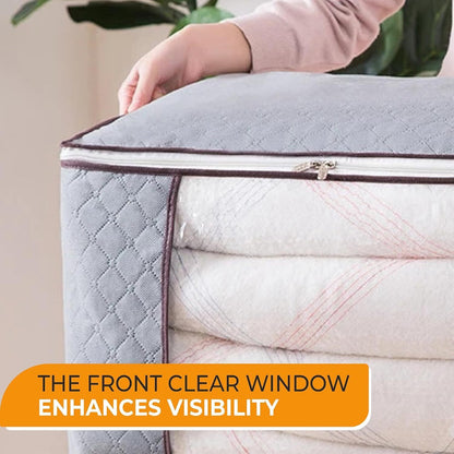 4Pack Clothes Storage Bags Zipped Organizer Underbed Wardrobe Cube Closet Boxes