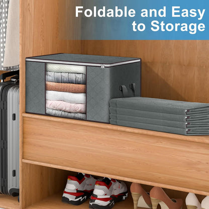 4Pack Clothes Storage Bags Zipped Organizer Underbed Wardrobe Cube Closet Boxes