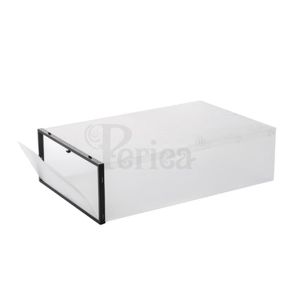 Periea Clear Plastic Shoe Storage Boxes Stackable Drawers Organiser Underbed