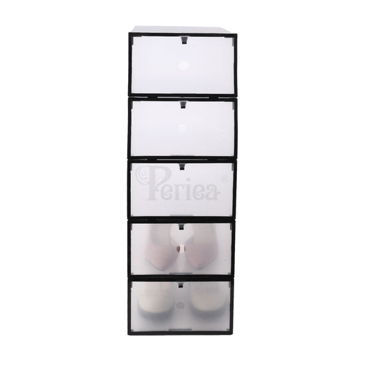 Periea Clear Plastic Shoe Storage Boxes Stackable Drawers Organiser Underbed