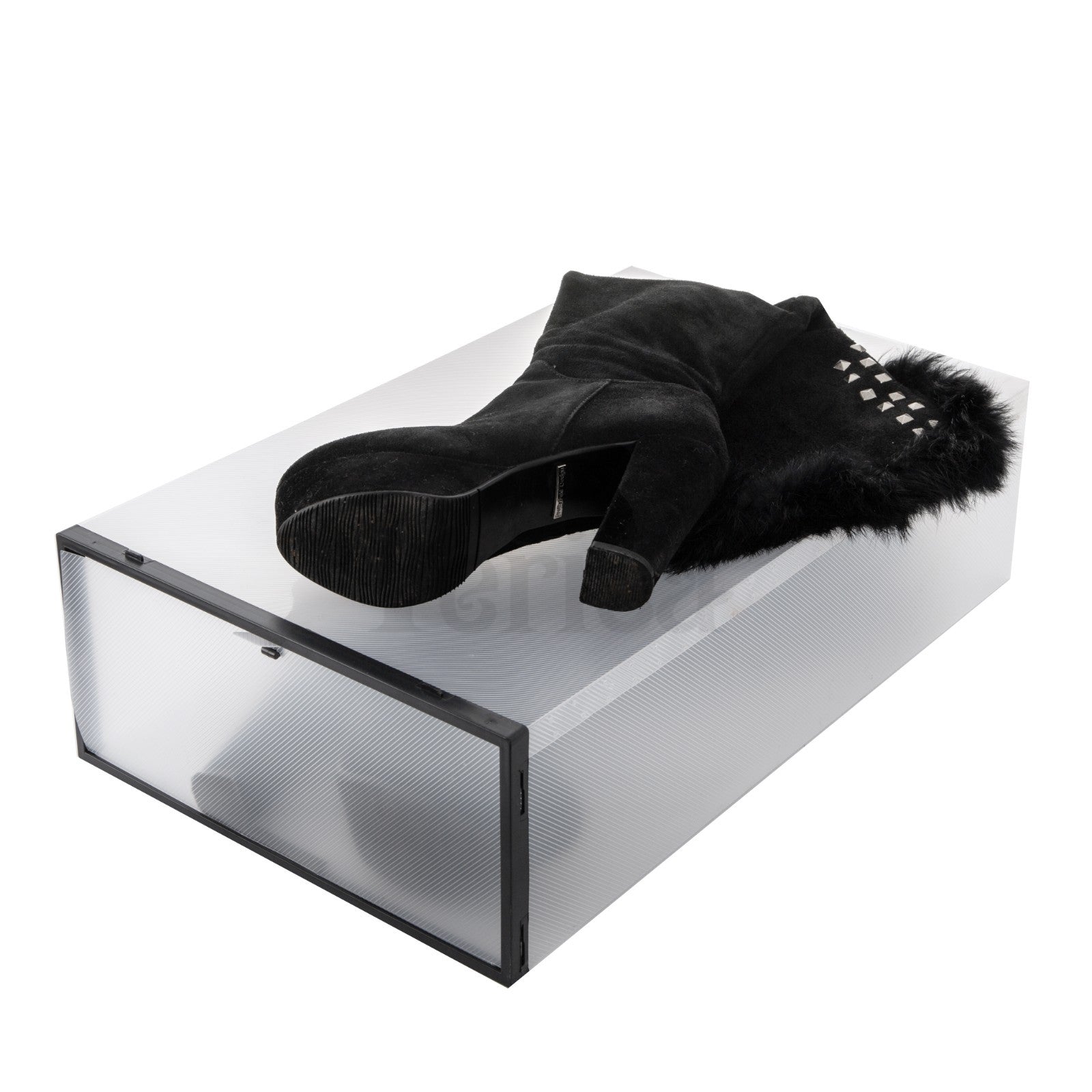 Periea Clear Plastic Shoe Storage Boxes Stackable Drawers Organiser Underbed