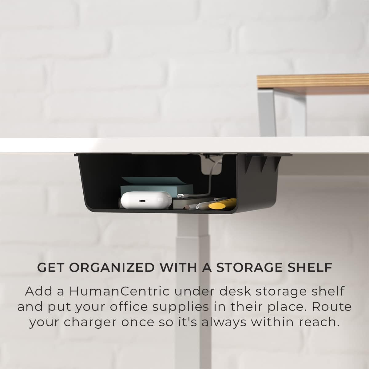 Humancentric under Desk Storage Shelf, Drawer Organizer for Office, Workstations