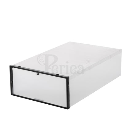 Periea Clear Plastic Shoe Storage Boxes Stackable Drawers Organiser Underbed
