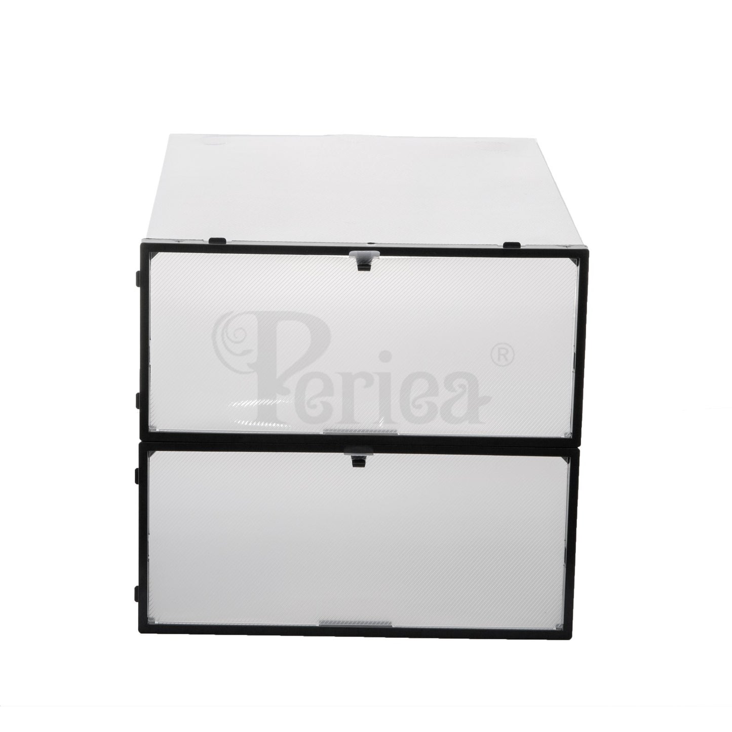 Periea Clear Plastic Shoe Storage Boxes Stackable Drawers Organiser Underbed