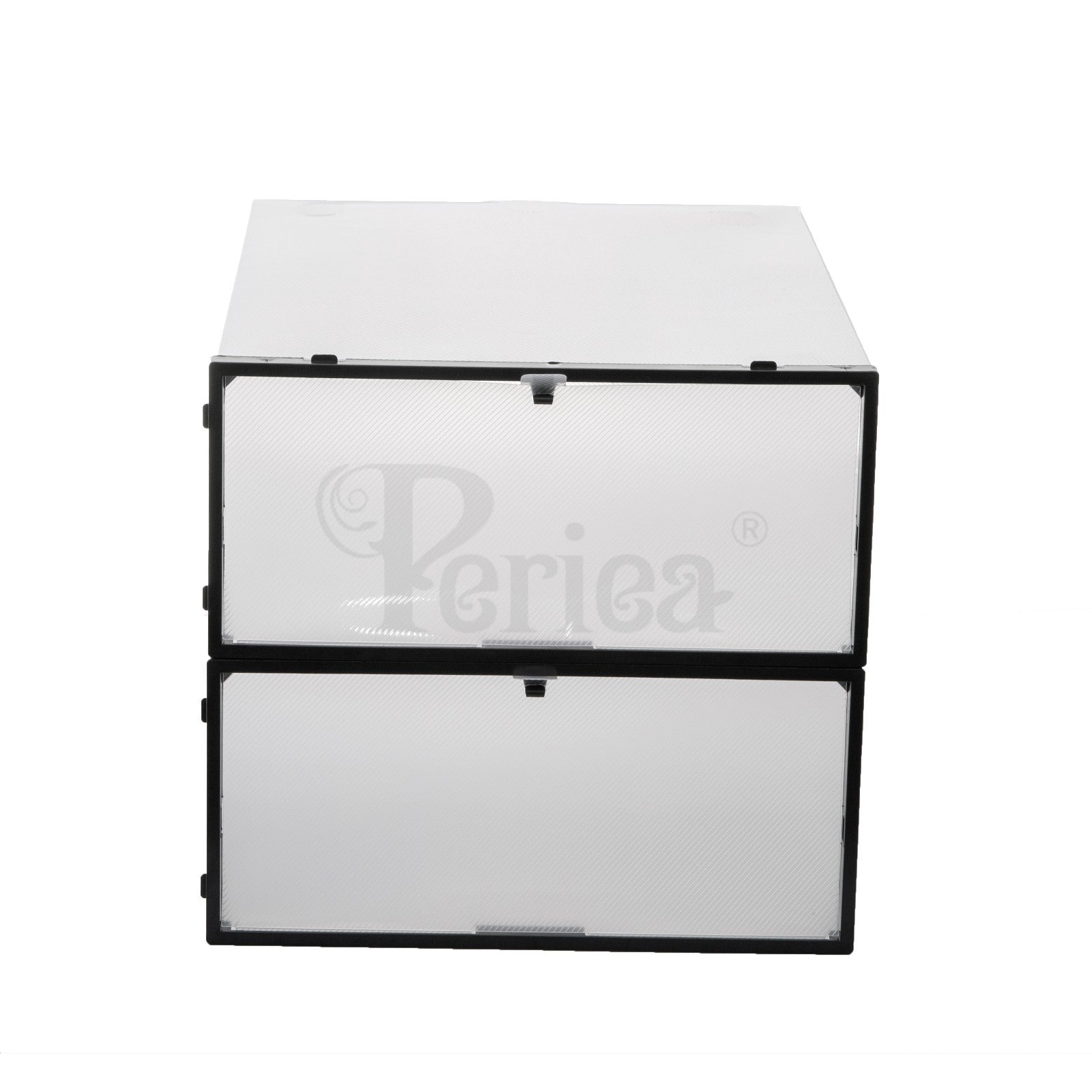 Periea Clear Plastic Shoe Storage Boxes Stackable Drawers Organiser Underbed