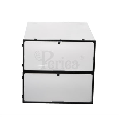 Periea Clear Plastic Shoe Storage Boxes Stackable Drawers Organiser Underbed