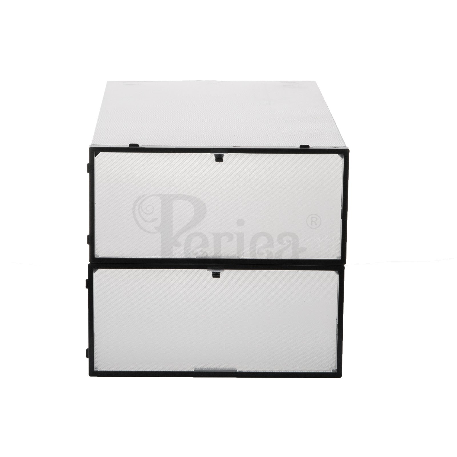 Periea Clear Plastic Shoe Storage Boxes Stackable Drawers Organiser Underbed