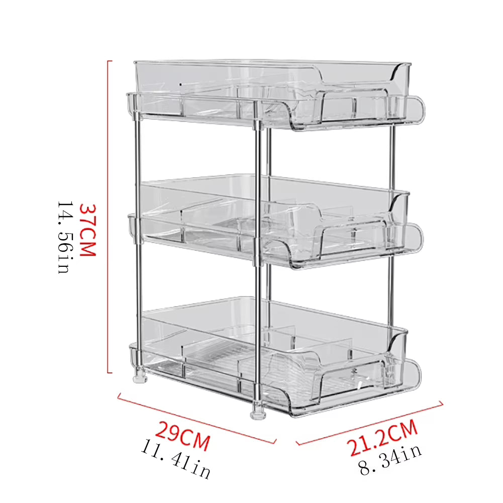 Makeup Organiser Storage Drawers, 3 Tiers Cosmetic Organisers, Skincare Organiser, Vanity Organiser Perfume Tray, Makeup Stand