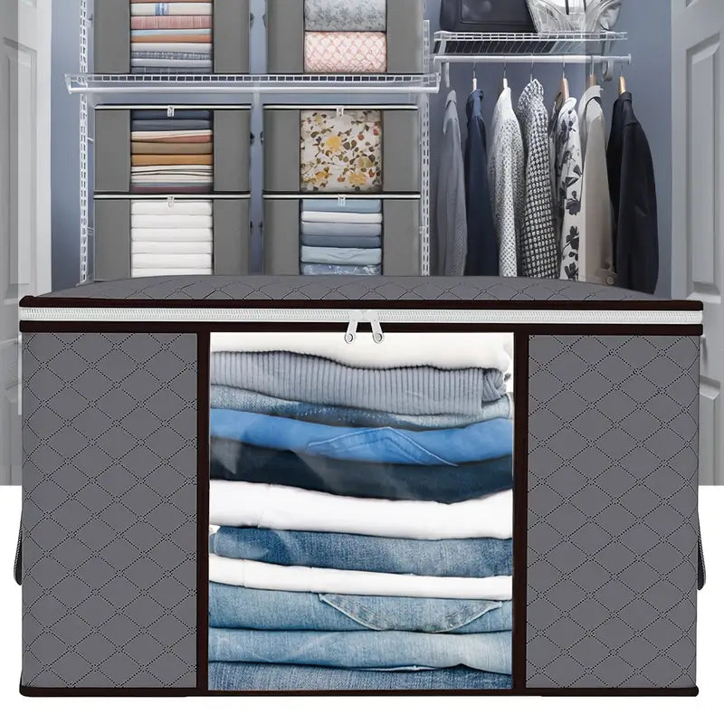 4Pack Clothes Storage Bags Zipped Organizer Underbed Wardrobe Cube Closet Boxes