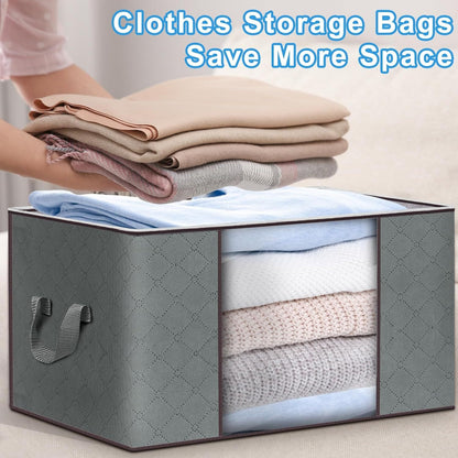 4Pack Clothes Storage Bags Zipped Organizer Underbed Wardrobe Cube Closet Boxes