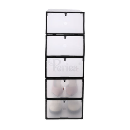 Periea Clear Plastic Shoe Storage Boxes Stackable Drawers Organiser Underbed