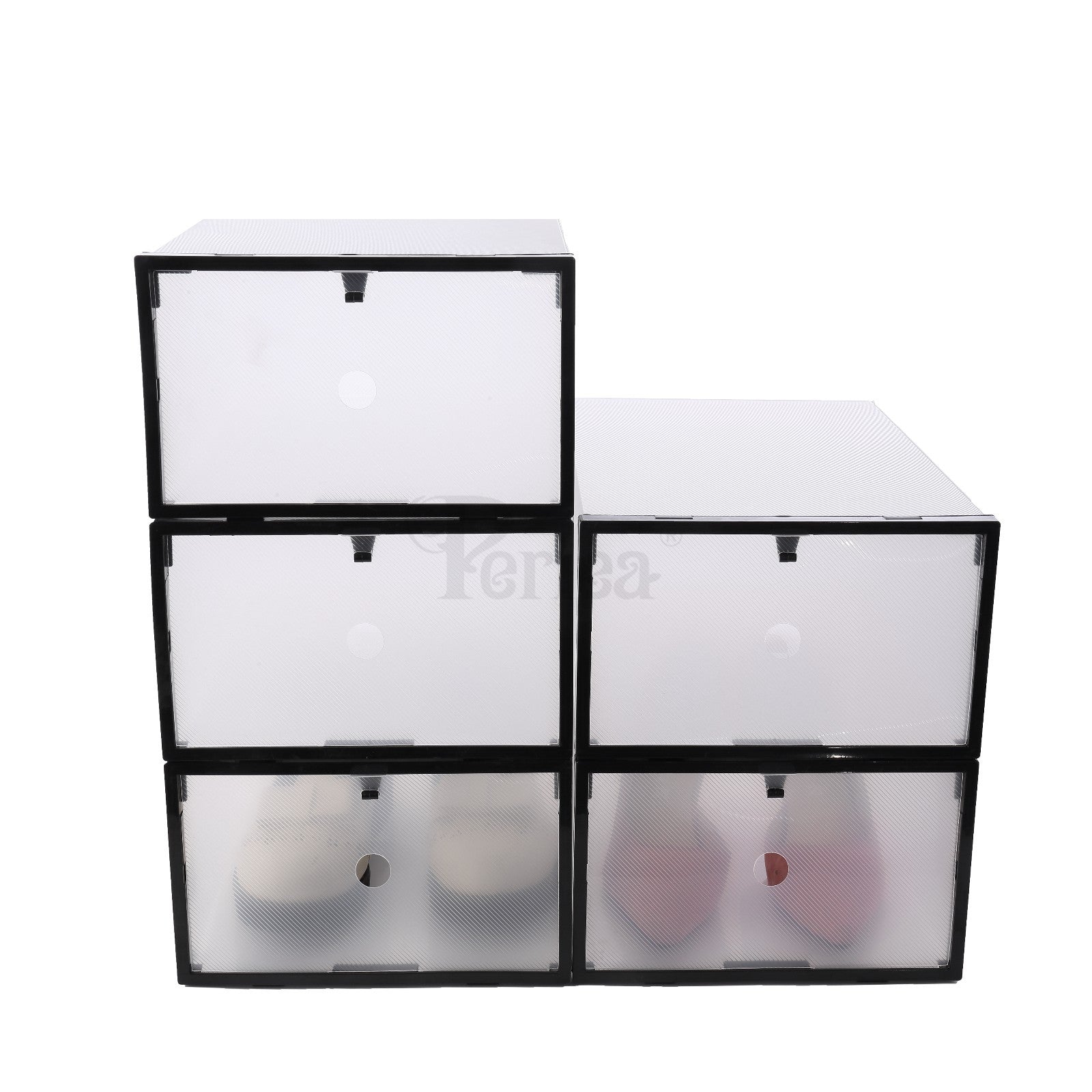 Periea Clear Plastic Shoe Storage Boxes Stackable Drawers Organiser Underbed