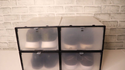 Periea Clear Plastic Shoe Storage Boxes Stackable Drawers Organiser Underbed