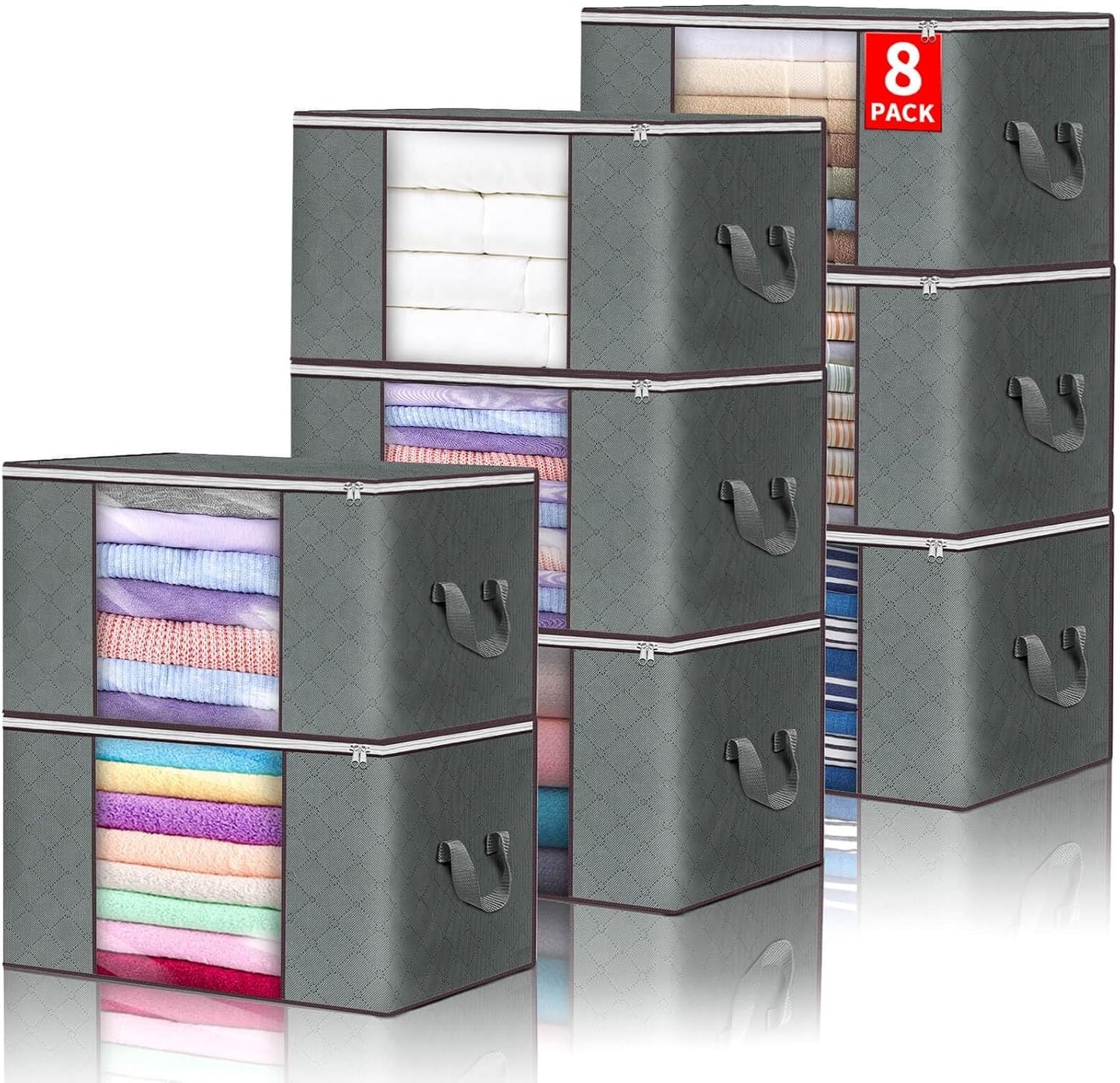 4Pack Clothes Storage Bags Zipped Organizer Underbed Wardrobe Cube Closet Boxes