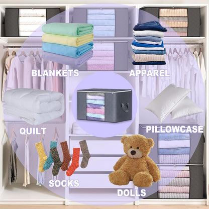 4Pack Clothes Storage Bags Zipped Organizer Underbed Wardrobe Cube Closet Boxes