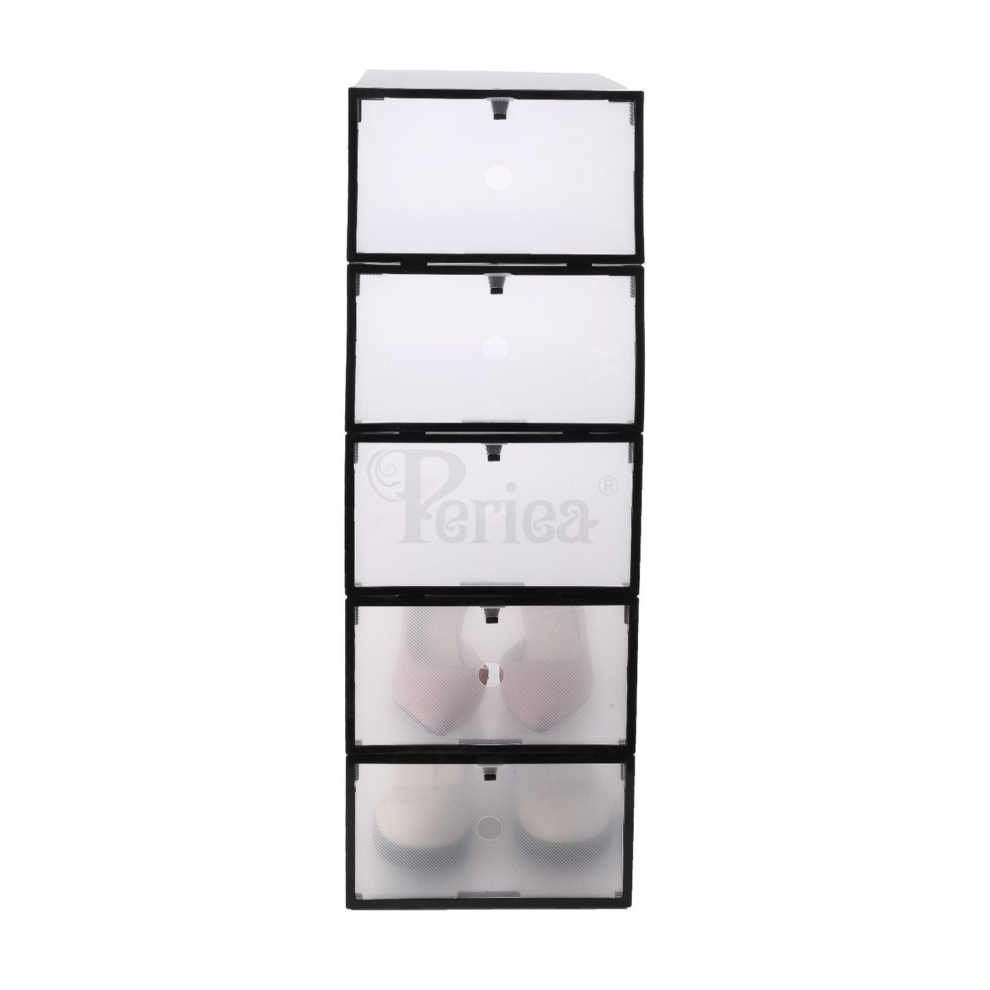 Periea Clear Plastic Shoe Storage Boxes Stackable Drawers Organiser Underbed