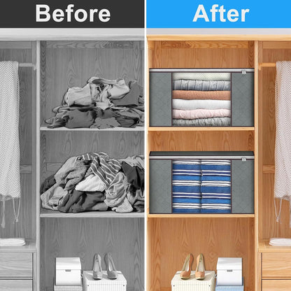4Pack Clothes Storage Bags Zipped Organizer Underbed Wardrobe Cube Closet Boxes