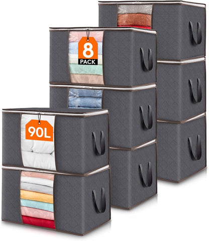 4Pack Clothes Storage Bags Zipped Organizer Underbed Wardrobe Cube Closet Boxes
