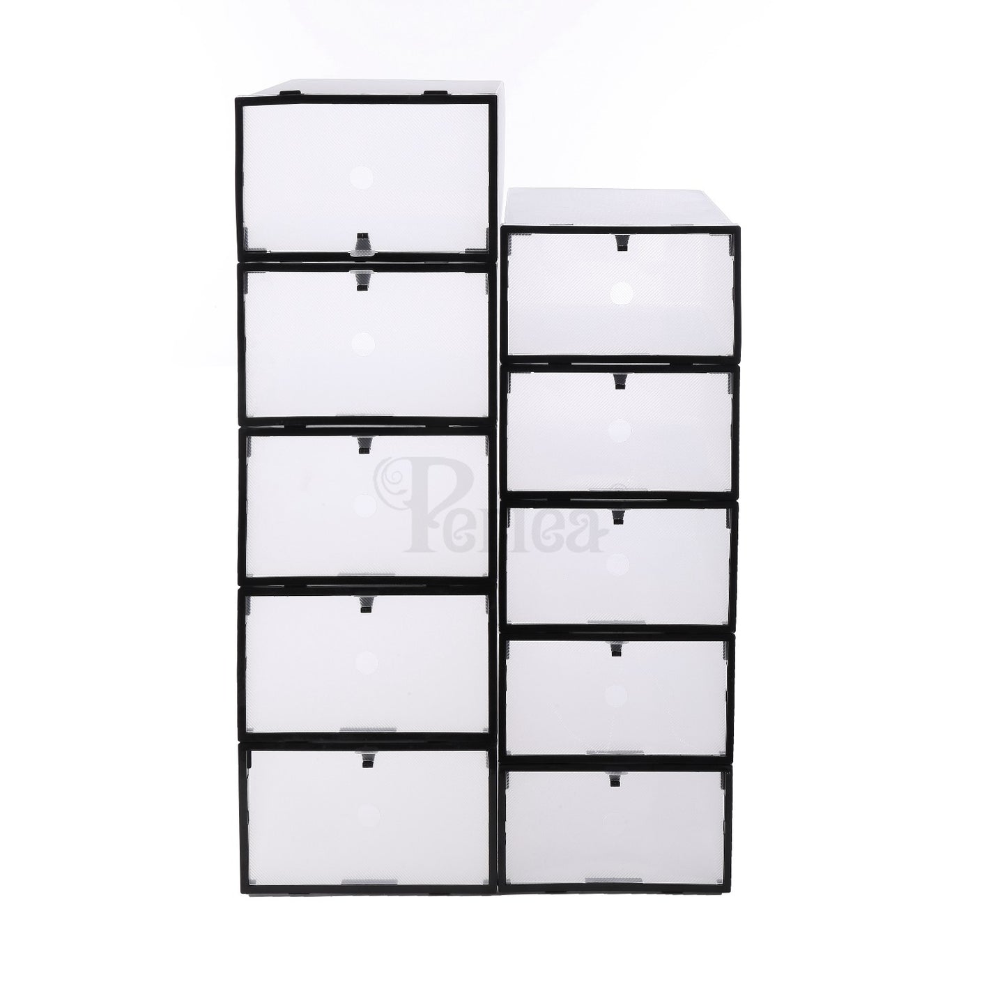 Periea Clear Plastic Shoe Storage Boxes Stackable Drawers Organiser Underbed