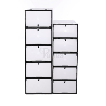 Periea Clear Plastic Shoe Storage Boxes Stackable Drawers Organiser Underbed