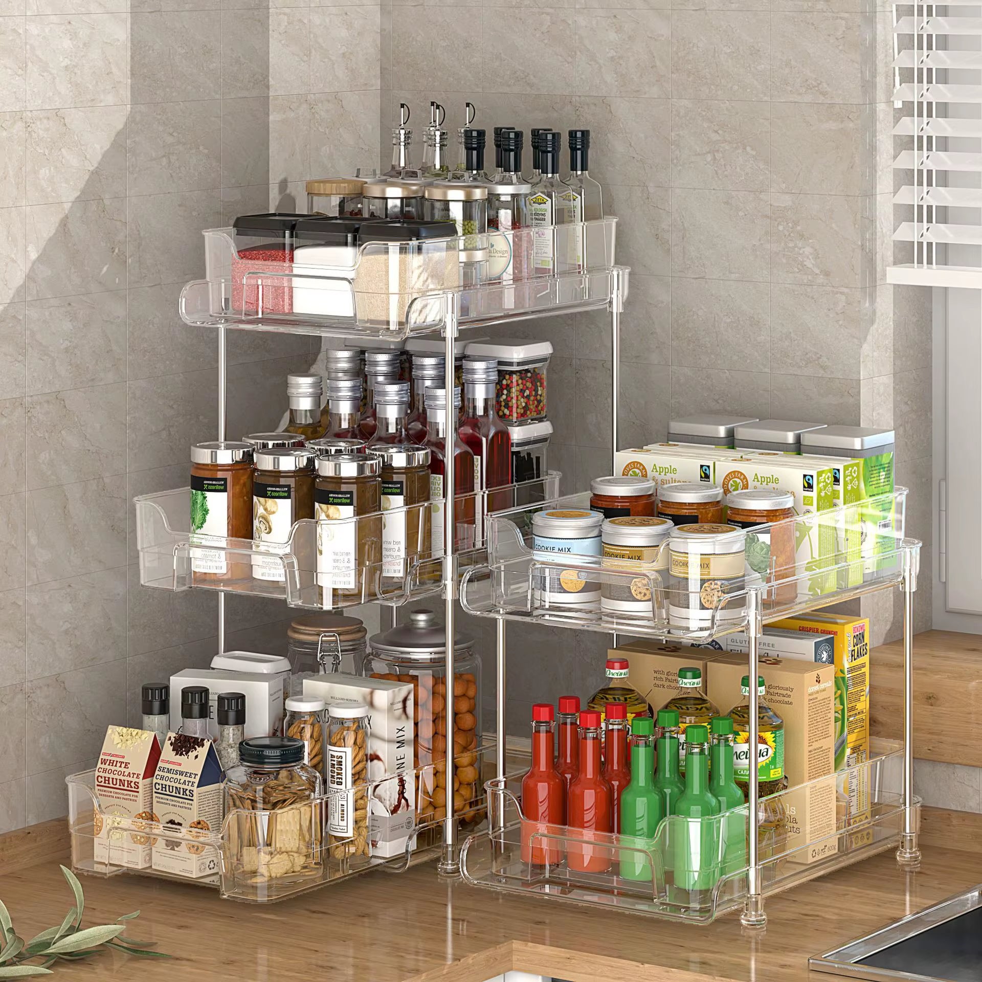 Makeup Organiser Storage Drawers, 3 Tiers Cosmetic Organisers, Skincare Organiser, Vanity Organiser Perfume Tray, Makeup Stand