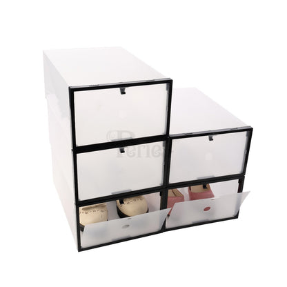 Periea Clear Plastic Shoe Storage Boxes Stackable Drawers Organiser Underbed