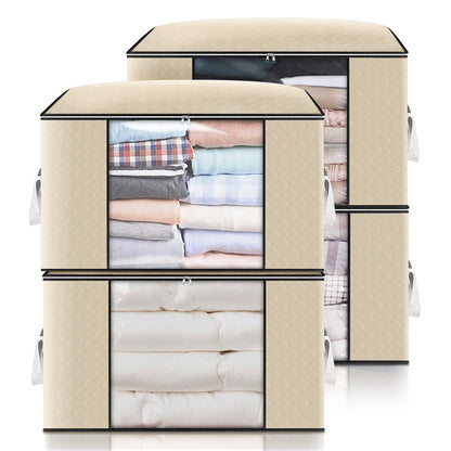 4Pack Clothes Storage Bags Zipped Organizer Underbed Wardrobe Cube Closet Boxes