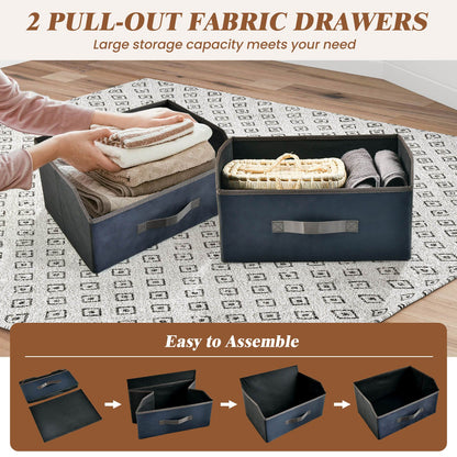 2-Drawer Industrial Nightstand with Anti-Toppling Device