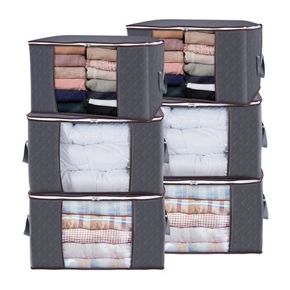 4Pack Clothes Storage Bags Zipped Organizer Underbed Wardrobe Cube Closet Boxes